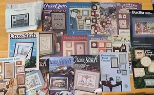Americana Country Theme Lot of 17 Vintage Cross Stitch Pattern Booklets - Picture 1 of 20