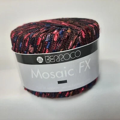 Hilo de cinta de ferrocarril Berroco Mosaic FX #4605 azul rosa marrón 25 gr 78yd - nailon Foto 1 de 4