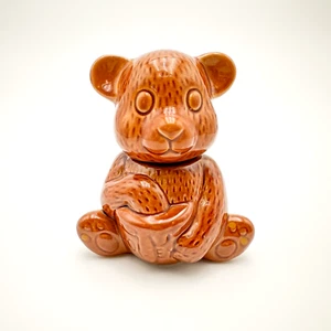 Honey Bear Ceramic Lidded Jar Pot Vintage Brown - Picture 1 of 10