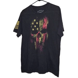 T-shirt Grunt Style nera bandiera teschio patriottica media US 1776 uomo basic - Foto 1 di 9