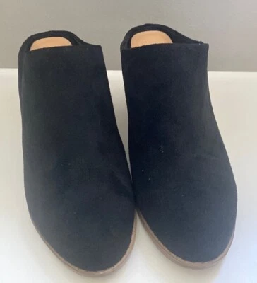 Call it Spring Mules Women's Size 8.5 Black Vegan Suede Stacked Heel Slip Shoes - Image 1 of 4