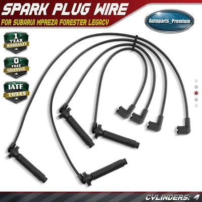 4 peças conjuntos de fios de vela de ignição para Subaru Impreza 2005-2011 Forester Legacy Outback - Imagem 1 de 4