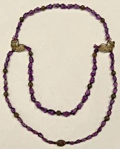 Vintage Amethyst Halskette mit Silberschmuck - Bild 1 von 8
