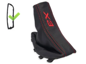 PARA BMW X3 E83 2003-2010 FUNDA FRENO DE MANO DE CUERO BORDADO ROJO + MARCO - Imagen 1 de 4