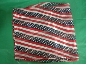 Vintage Amerika Flagge Gott segne Amerika Halstuch Seidentuch 60" x 14" - Bild 1 von 1