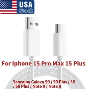 For iPhone 15 Pro Max 15 Plus USB-A Cable Fast Charger Type C Charging Data Cord - Picture 1 of 11