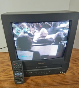 Sharp 13" CRT TV/VCR Combo Player/Recorder w/ Remote 13VT-N100 Gamer Tested 2001 - Picture 1 of 16
