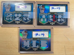 (3)2010 TOPPS 3XTHREADS GAME USED RELIC CARDS BLUE SAPHIRE REF AUTO MATT KEMP /3 - Picture 1 of 8
