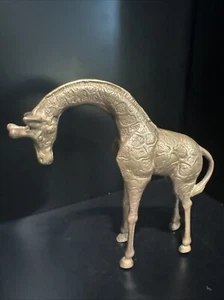 Vintage Brass Giraffe Statue Leonard Silver Manufacturing  (8 3/4 INCHES) - Picture 1 of 4