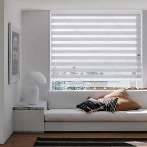 Tende a rullo zebra giorno e notte pronte all'uso larghezza 50-230 cm 150 cm goccia 6 colori - Foto 1 di 21