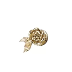 Vintage Christian Dior Gold Plated Rose Flower Lapel Brooch Pin Logo 1980s - Picture 1 of 7
