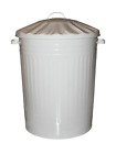 White Large 90L Metal Dustbin Trash Rubbish Recycle Waste Bin Parasene Uk Made