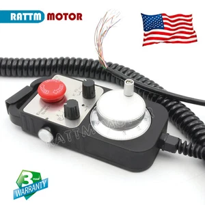 〖US〗4 Asse 100 Impulsi Volantino Universale MPG Pendente Volantino+Emergenza E-stop - Foto 1 di 8