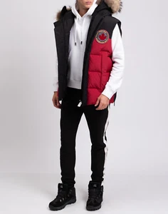 Chaleco acolchado de plumón DSQUARED2 talla IT 44 / XS con capucha de piel de mapache PVP €1085 - Imagen 1 de 12