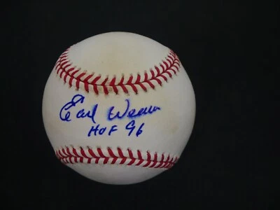 EARL WEAVER SIGNED OFFICIAL MLB BASEBALL WITH "HOF 96" INSCRIPTION PSA COA - Image 1 of 4