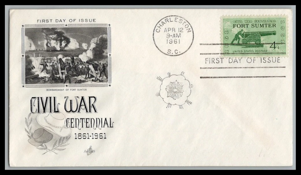 US FDC # 1178 4c Fort Sumter ArtCraft   1961, 9p1672 - Image 1 of 1