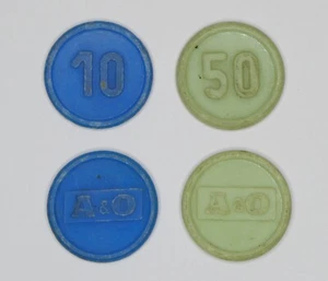 2 GETTONI BUONO ACQUISTO LIRE 10 E 50 SUPERMERCATI A&O ANNI '70 ALTO ADIGE (140) - Foto 1 di 1