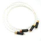 Pair occ copper silver plated audio Interconnects cable with Gold Plate RCA plug