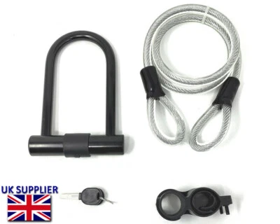 Bicycle D Lock Bike 1.2M Two Keys U Shaped Heavy Duty Strong Cable Frame - Image 1 of 4