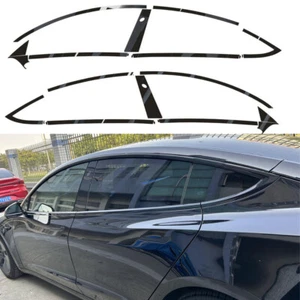 Matte/Glossy Black Chrome Delete Window Trims For Tesla Model 3 2017-2022 - Foto 1 di 12
