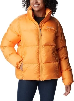 NUEVO CON ETIQUETAS Columbia Mujer Puffect Color Bloqueado Chaqueta SUNSET NARANJA MELOCOTÓN Talla XL Foto 1 de 4