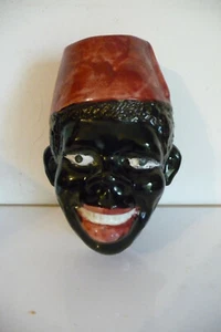 tête d'africain tirailleur senegalais head African negro 60's vernissé terracota - Picture 1 of 5