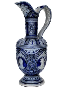 Antique Decanter Ewer Jug Pitcher Westerwald Peter Simon Gerz Salt Glaze Germany - Picture 1 of 18