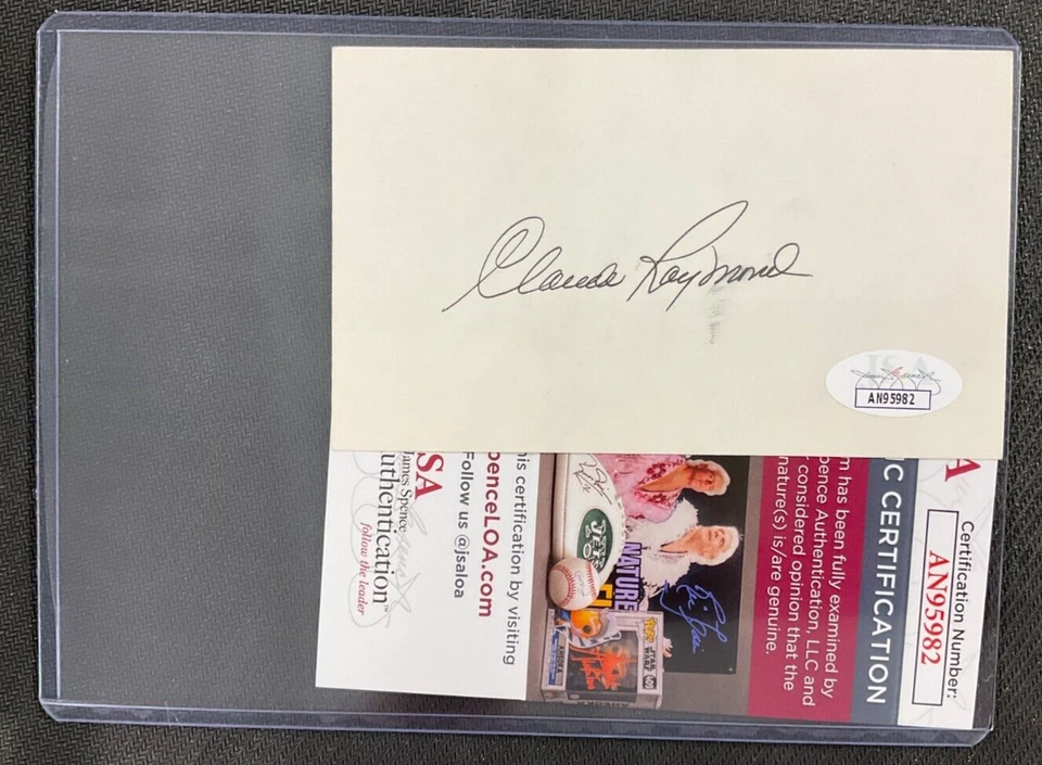 Claude Raymond Signed 3x5 Card JSA Certified MLB Milwaukee/Atlanta Braves AUTO! - Image 1 of 4