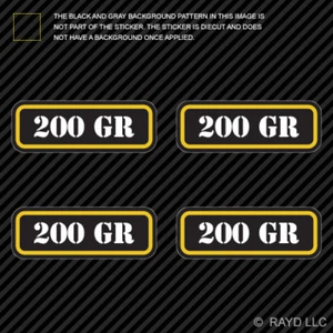 (4x) 200 GR Ammo Can Sticker Set Decal Self Adhesive molon bullet type 2 grain - Picture 1 of 1