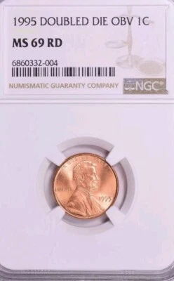 1995 NGC MS69RD Doubled Die Obverse Lincoln Cent None Finer TOP POP !! - Image 1 of 4