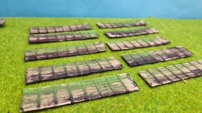 10x Sichtschutzzaun BEMALT Spur H0 (1:87) Zaunelement Bahnabsperrung Made in DE - Bild 1 von 4