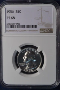 1956 Proof Washington Silver Quarter NGC PF 68 - Picture 1 of 2