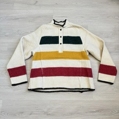 Chaqueta de Colección Woolrich Hudson Bay Para Mujer Grande Rayas Anorak Pullover Grande Foto 1 de 4