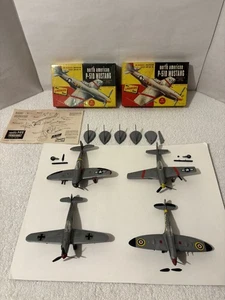 4 Vintage Built WWII MODEL AIRPLANES Lindberg Line; 2 Boxes; Stands; Few b Parts - Picture 1 of 15