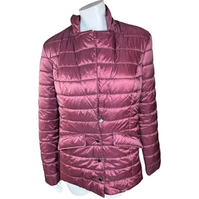 Susan Graver Quilted Blazer Jacket Solid Dark Cherry X-Small Lightweight Winter - Image 1 of 4