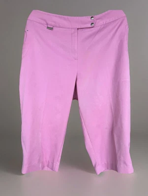 Bette & Court Pierna Recta Tiro Alto Cierre Botón a Presión Rosa Capris Bolsillos 14 Foto 1 de 4