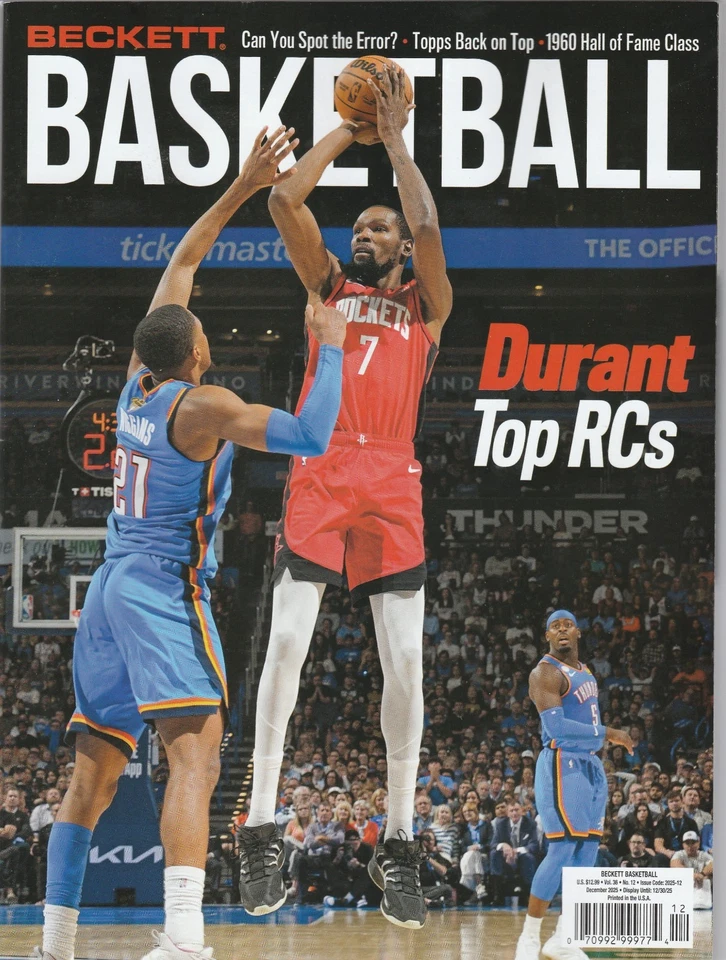 NEW CURRENT BECKETT BASKETBALL PRICE GUIDE, DECEMBER 2025, (KEVIN DURANT) - Image 1 of 1