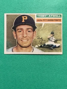 1956 Topps #232 "Toby" Atwell, espalda gris, Piratas de Pittsburgh, como nuevo - Imagen 1 de 2