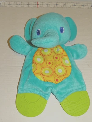KidsII Bright Starts Blue Elephant Baby Crinkle Teether Toy Stuffed Animal Plush - Image 1 of 4