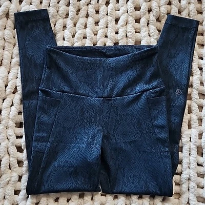 MPG Nicole Leggings Atléticos Talla Pequeña Nuevos Azul Piel de Serpiente Estampado Compresión  Foto 1 de 4