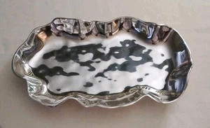 NEW Beatriz Ball Soho Oval Onyx Bowl Large Tarnish Free Designed USA 17 x 10x 2" - Picture 1 of 11
