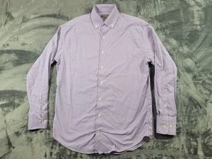 Peter Millar Summer Comfort Button Shirt Mens M Purple Plaid Stretch Golf Preppy - Picture 1 of 10