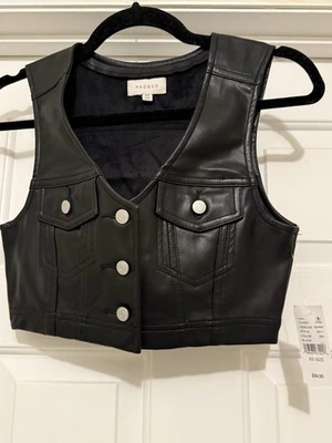 Chaleco Pacsun Negro Ultra Recortado Imitación Cuero XS Edgy Estilo Callejero Nuevo con Etiquetas Foto 1 de 4