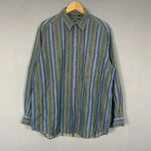 Camisa Nautica Vintage Para Hombre L Grande Azul Rayas Años 90 Retro Informal Abotonada Top - Imagen 1 de 10