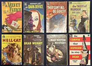 Dell Map-Back Pocket Book Lot Of 8 Dell Books 1940s-50s - Various Authors - VG - Imagen 1 de 14