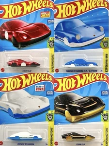Hot Wheels COUPE PORSCHE 911 CLIP (great condition) Experimotors 4-Car Bundle - Picture 1 of 2
