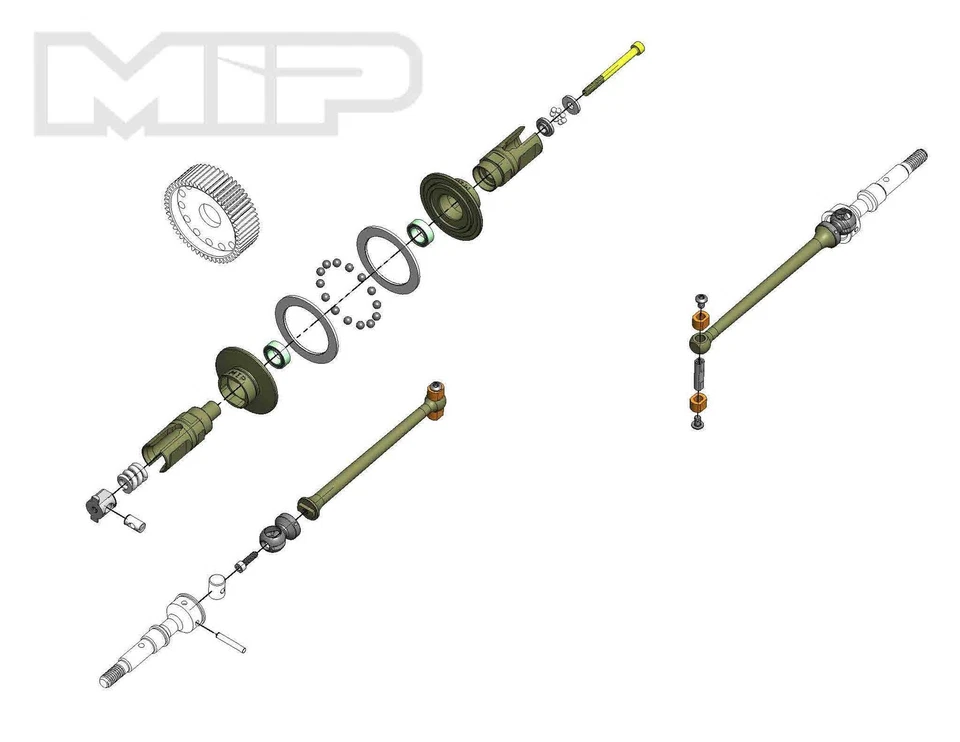 MIP 18200 - 17.5 Drive System, Pucks, Aluminum Components, Team Associated B6.1D - Image 1 of 1