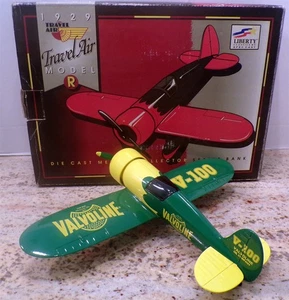 VALVOLINE 1929 TRAVEL AIR DIECAST AIRPLANE BANK SPEC CAST #40020 - Picture 1 of 6