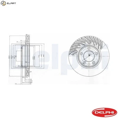 2x BRAKE DISC BG9773 FOR VW TOUAREG/SUV/VAN PORSCHE BPE/BAC/BPD/BLK 2.5L 5cyl - Image 1 of 4