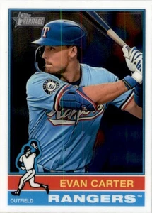 2025 Topps Heritage Chrome Evan Carter SP Texas Rangers #496 - Bild 1 von 2